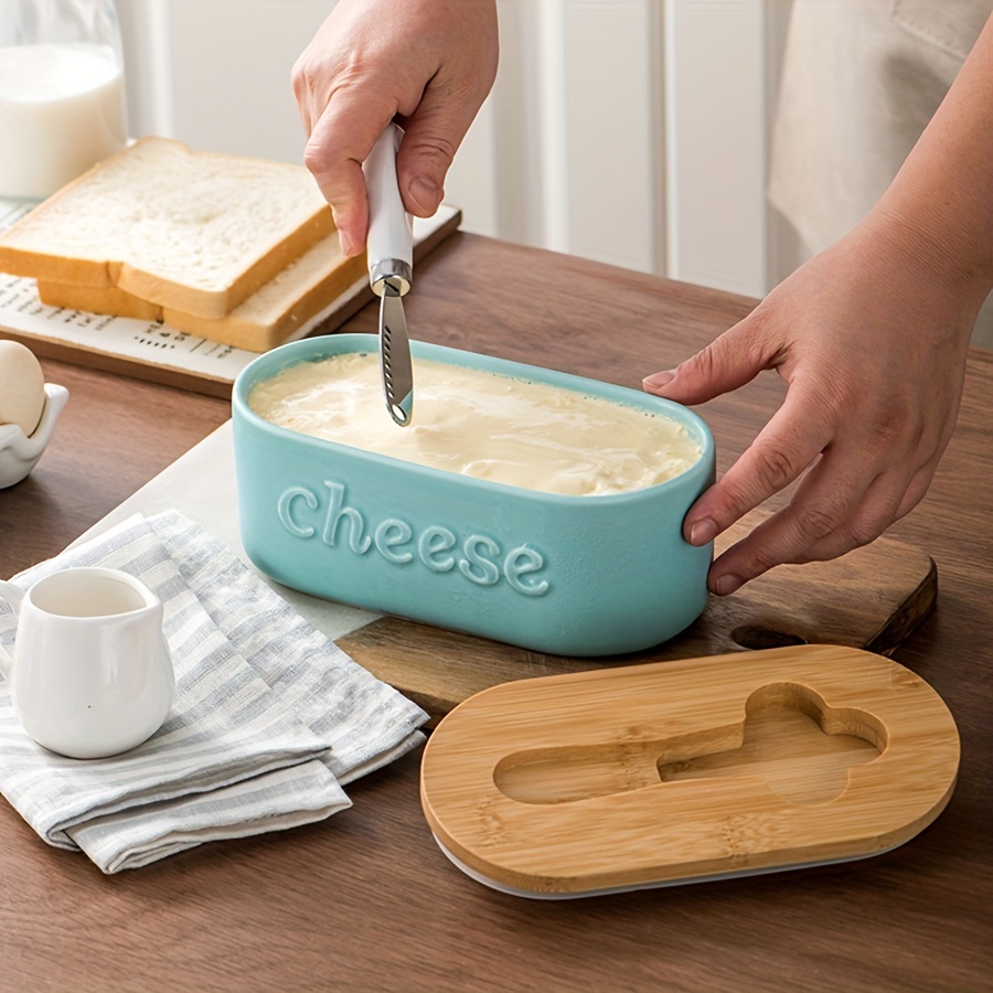 Boîte à beurre conserve le fromage en PE, scellé, frais, avec coupe  tranche, pour la cuisine, fournitures de boîte de rangement pour  réfrigérateur 1 pièce