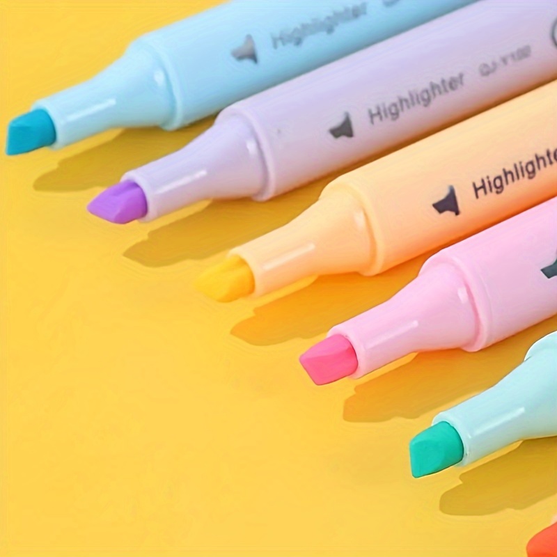 6pcs Colored Single-head Soft-tip Highlighter Pen, Stationery, Art