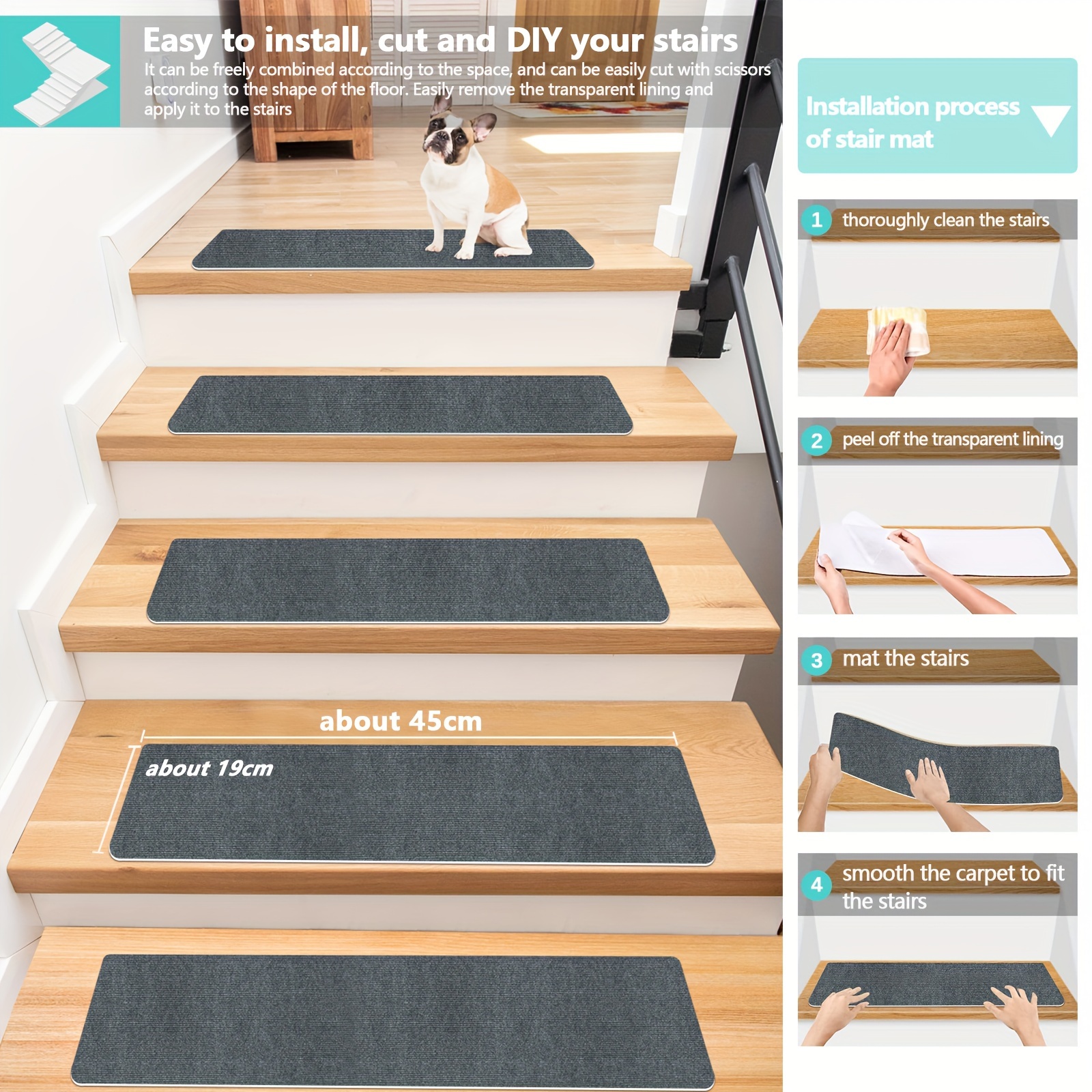 Non slip Carpet Stair Treads: Keep Your Family Safe With - Temu