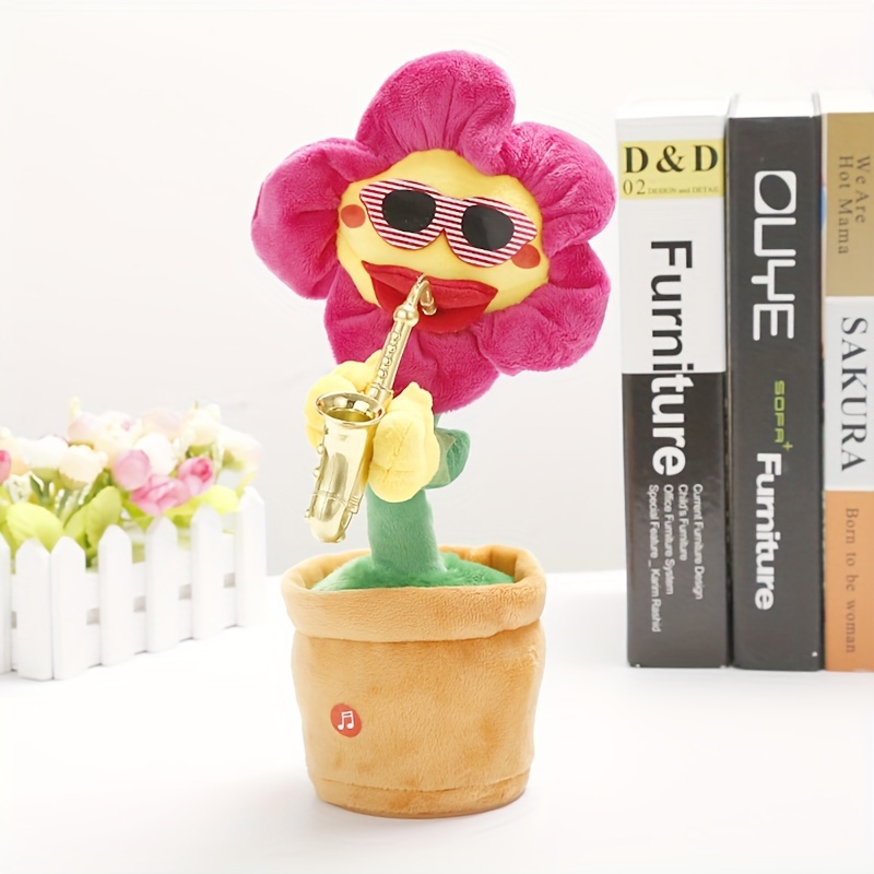 Toy Dancing SunFlower Music Saxophone With Sunglasses 12.5 Inches