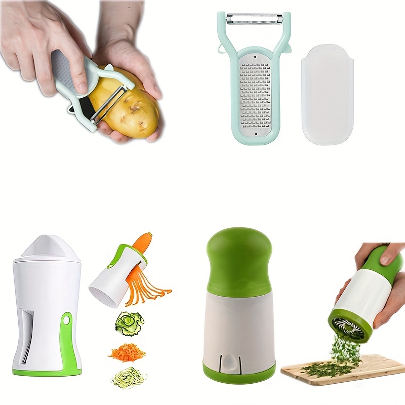 Manual Rotating Vegetable Fruit Cheese Nut Slicer Cutter Shredder Grinder  Spiralizer,hand Crank Dicer Chopper Veggie Pasta Salad Maker With 3  Changeable Stainless Steel Rotary Blades - Temu Germany