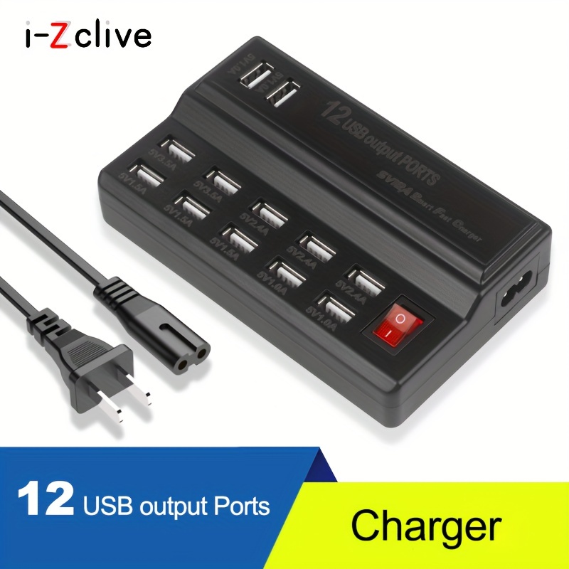 Cargador USB, 20Ports Estación de carga USB multidispositivo