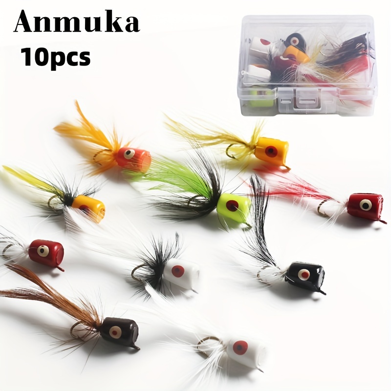 Fly Fishing Popper Lures Kit,Bass Popper Flies Dry Fly Fishing Flies  Topwater Panfish Bluegill Popper Bait Bug with Hooks for Freshwater - Yahoo  Shopping
