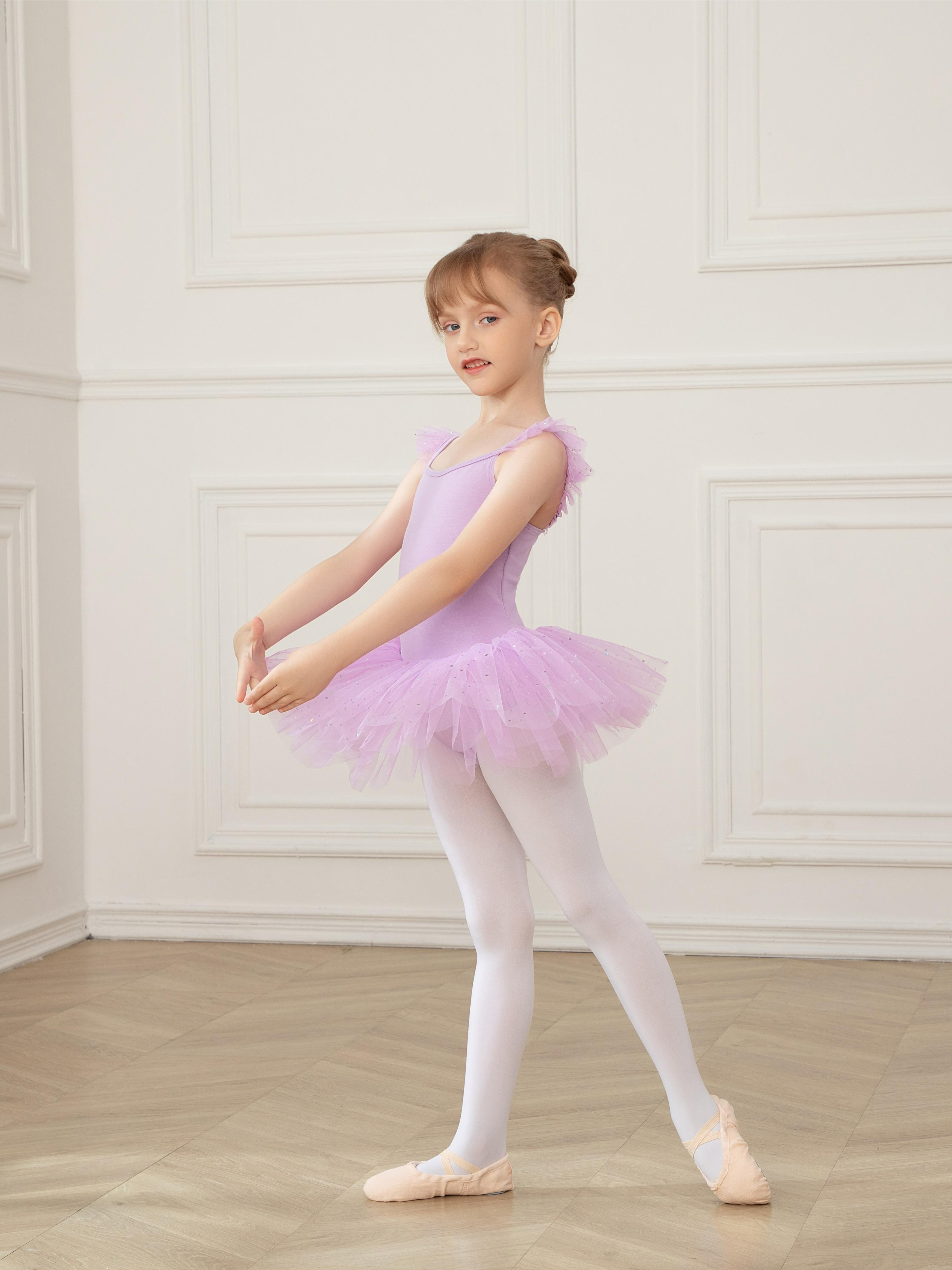 Girls 93% Cotton Comfy Sequin Tutu Ballet Leotard Kids Gift - Temu United  Kingdom