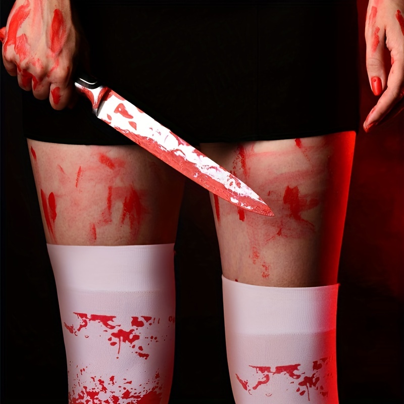 1 Par Calcetines Sangrientos Enfermera Cosplay Halloween - Temu