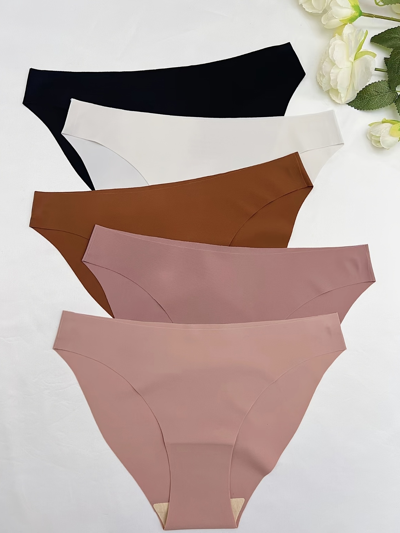 Women's Simple Soft Seamless Bikini Panties Thin Solid - Temu