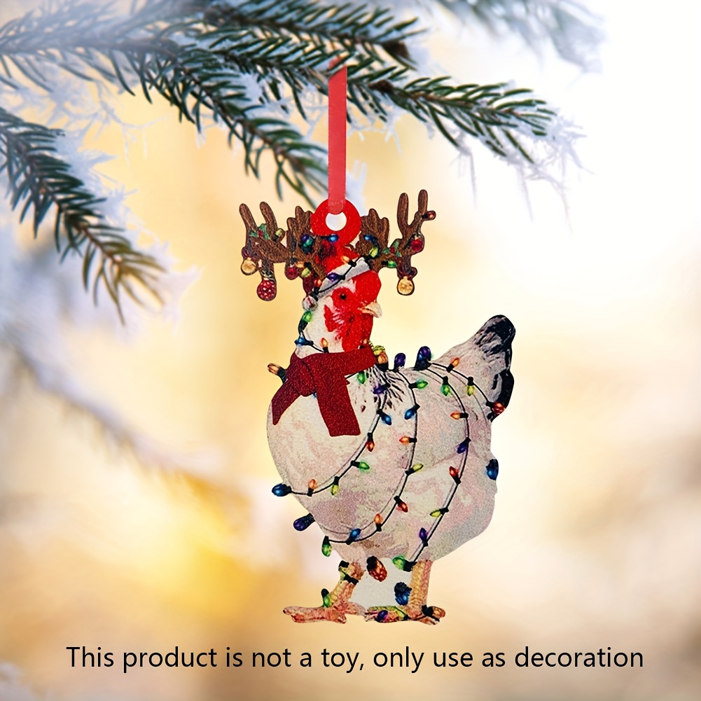 Christmas New Wooden Rooster Ornaments Plane Does Not - Temu