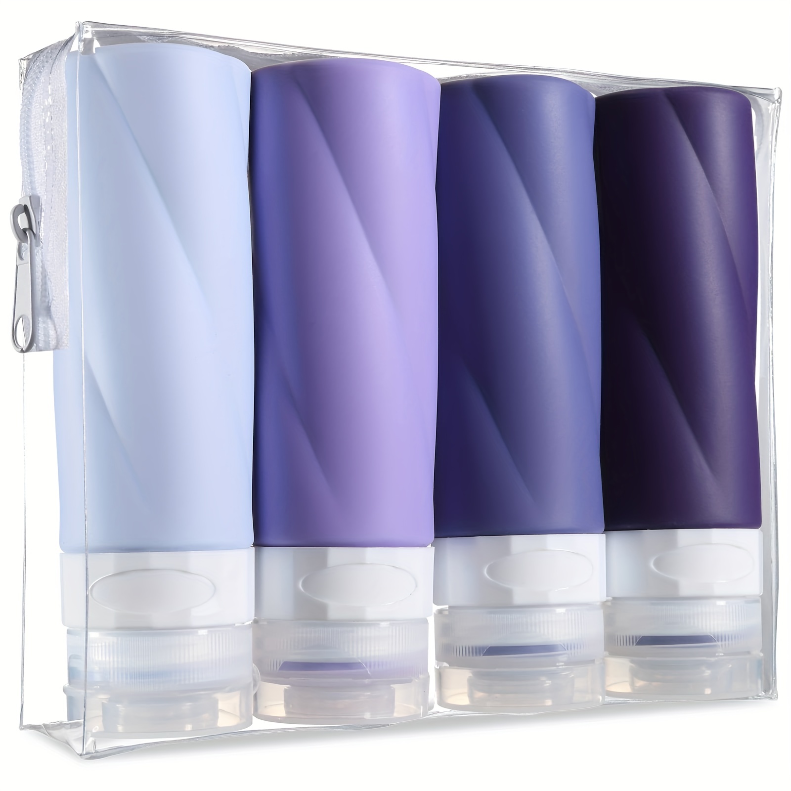 

4pcs Tsa Approved Travel Bottles - 3oz Leak Proof Refillable Toiletry Tubes With Clear Toiletry Bag - Perfect For On-the-go Beauty And Hygiene Needs