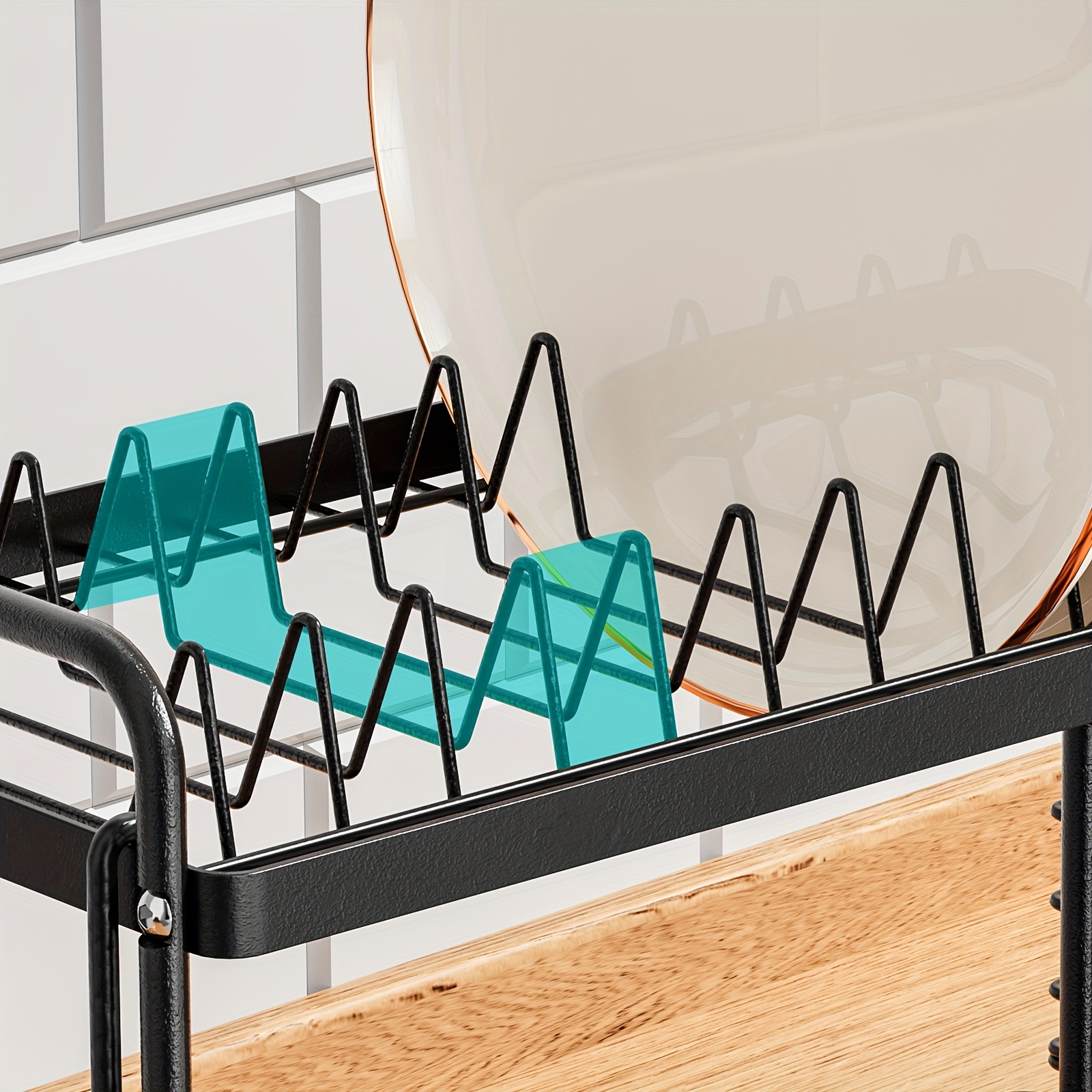 1pc 2-Tier Dish Drying Rack With Drainboard Set - Includes Utensil Holder  And Cutting Board - Perfect For Drying Dishes And Cutting Boards - Kitchen A