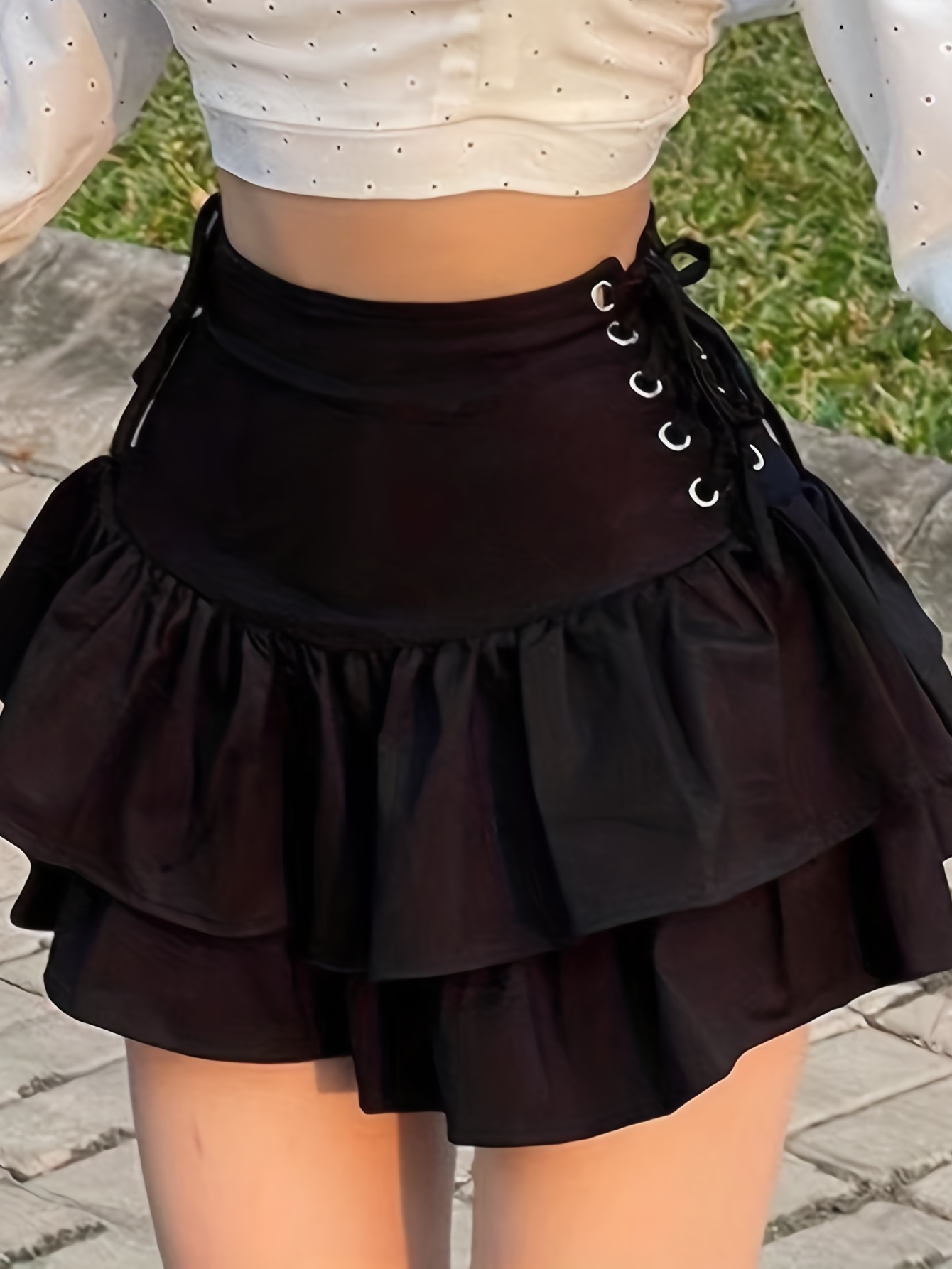 Falda Negra Circular Corta