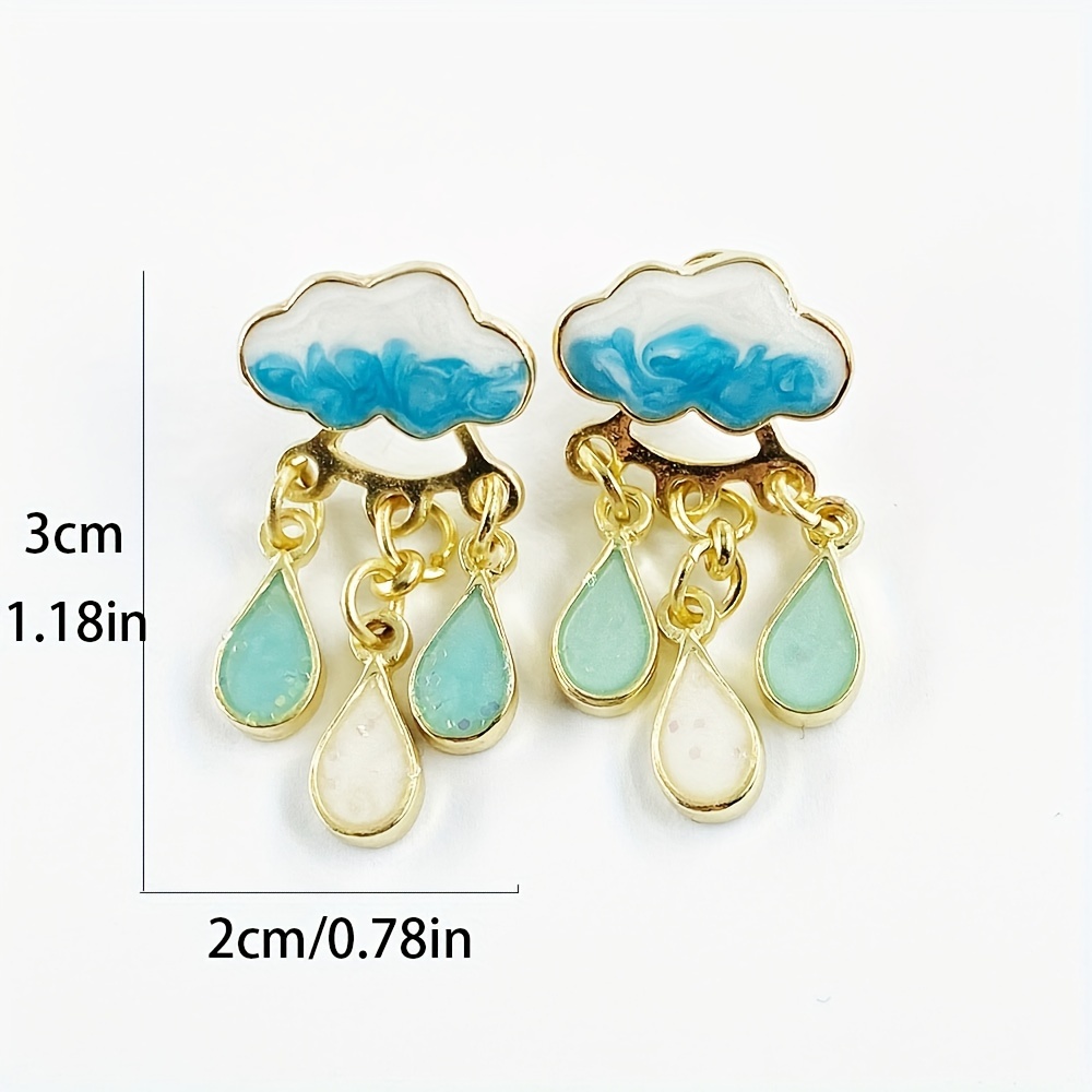 Girls Cute Creative Cloud Tassel Alloy Earrings, Nickel Free