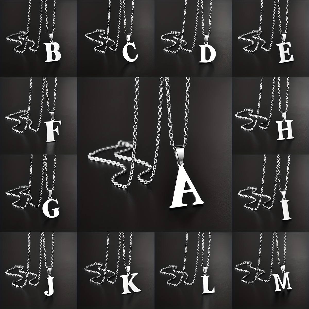 Men's Minimalist Stainless Steel English Letter Necklace