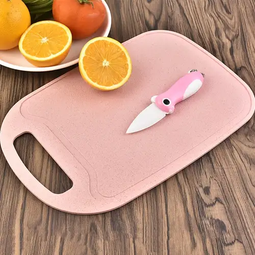 Nordic Four-color Plastic Cutting Board - Lightweight And Portable Kitchen  And Dormitory Serving Board With Knife Slots - Temu