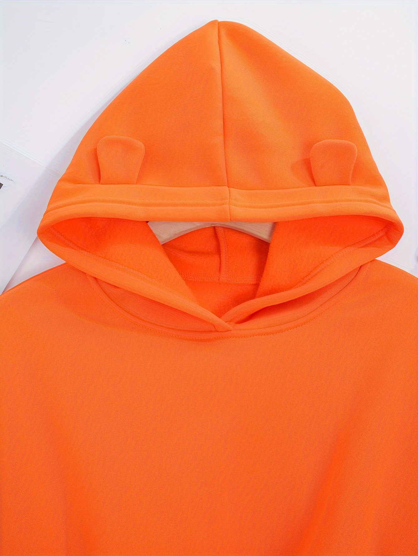 Solid Color Pullover Crop Hoodie, Casual Long Sleeve Drop Shoulder Hoodie  Sweatshirt, Women's Clothing