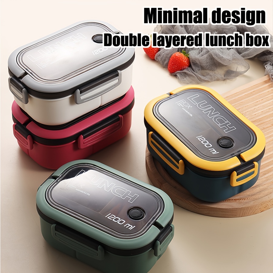Bento Box Adult Lunch Box, 1200ML Double Layer Lunch Box with