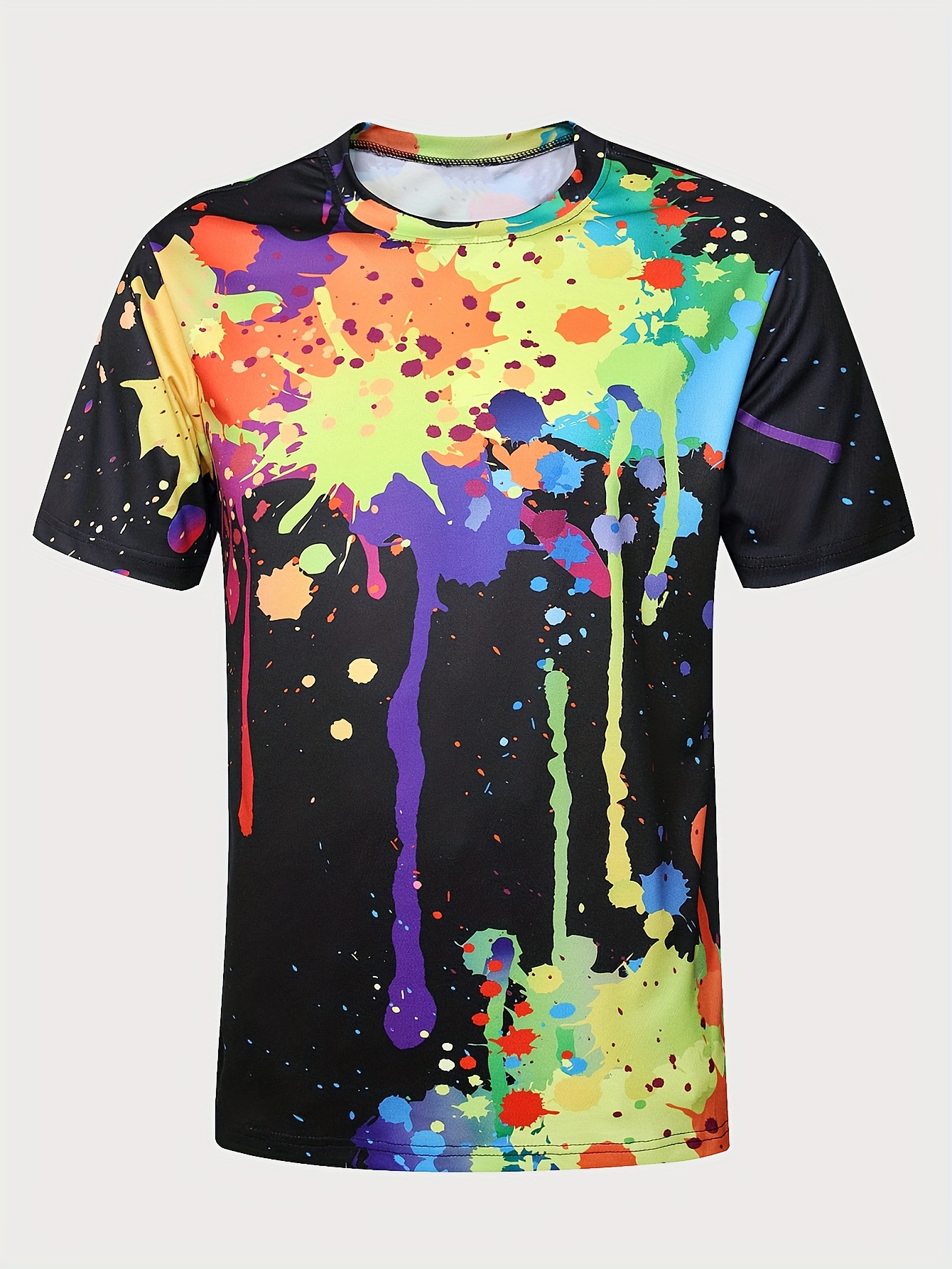  Abstract Rainbow Watercolor Womens T-Shirt Casual Loose Cold  Shoulder Tops Summer Short Sleeves Tees : Sports & Outdoors