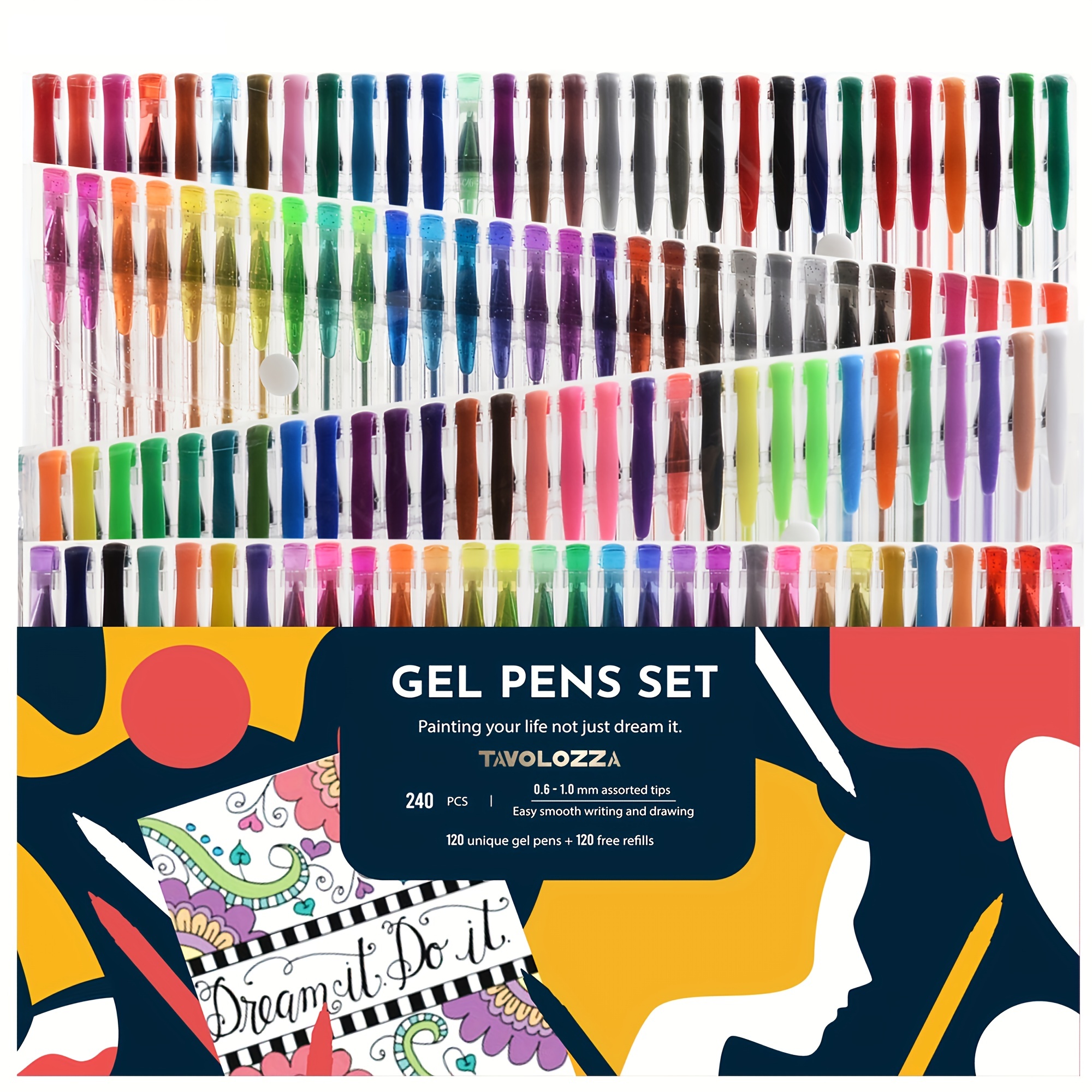

240 Pieces Set Of Neutral Pens, 120 Unique Neutral Pens And 120 Free Refills, School Neutral Pens