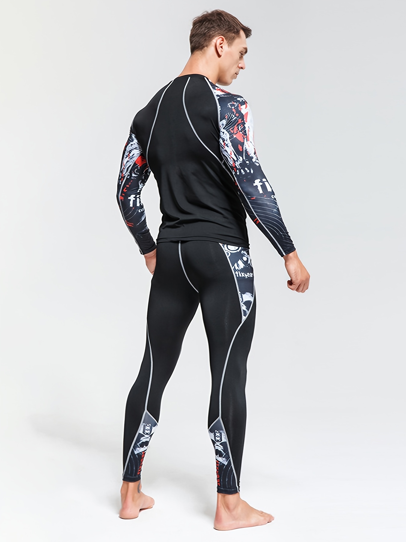 Men's Ski Underwear Sport Compression Second Skin Long Sleeve Shirt +  Bottom 2 piece Tracksuit Rashguard Fitness Running Suit - AliExpress