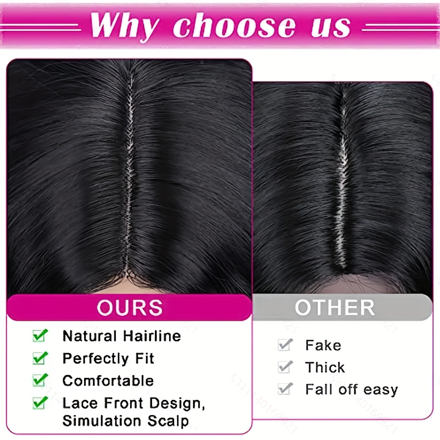 Front Lace Long Straight Gradient Synthetic Wig for Women