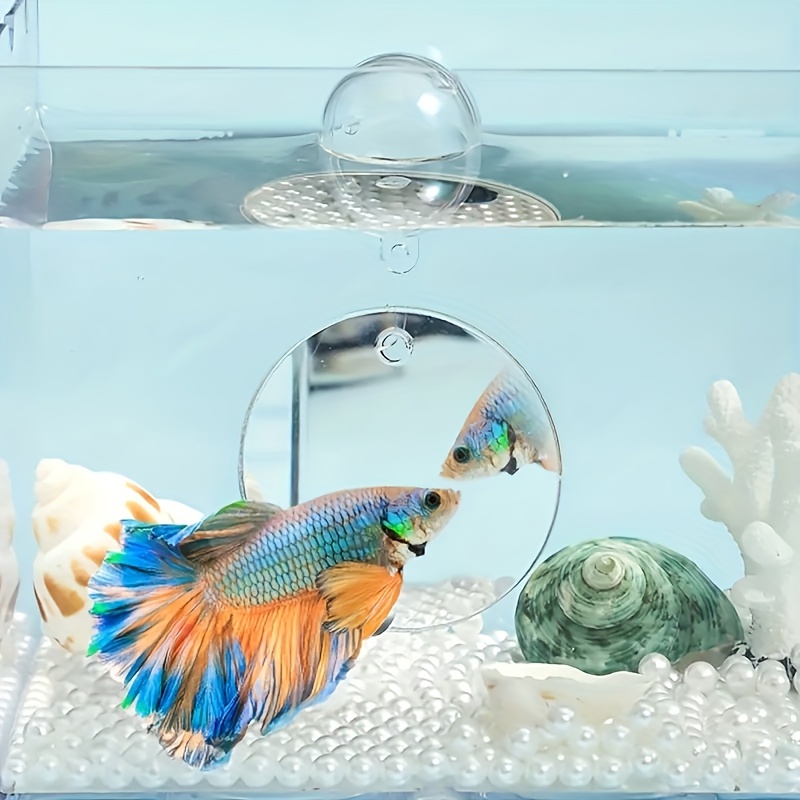 1pc Betta Special Training Mirror Suspended Ball Aquarium Outside Mirror  Small Fish Tank Creative Landscaping