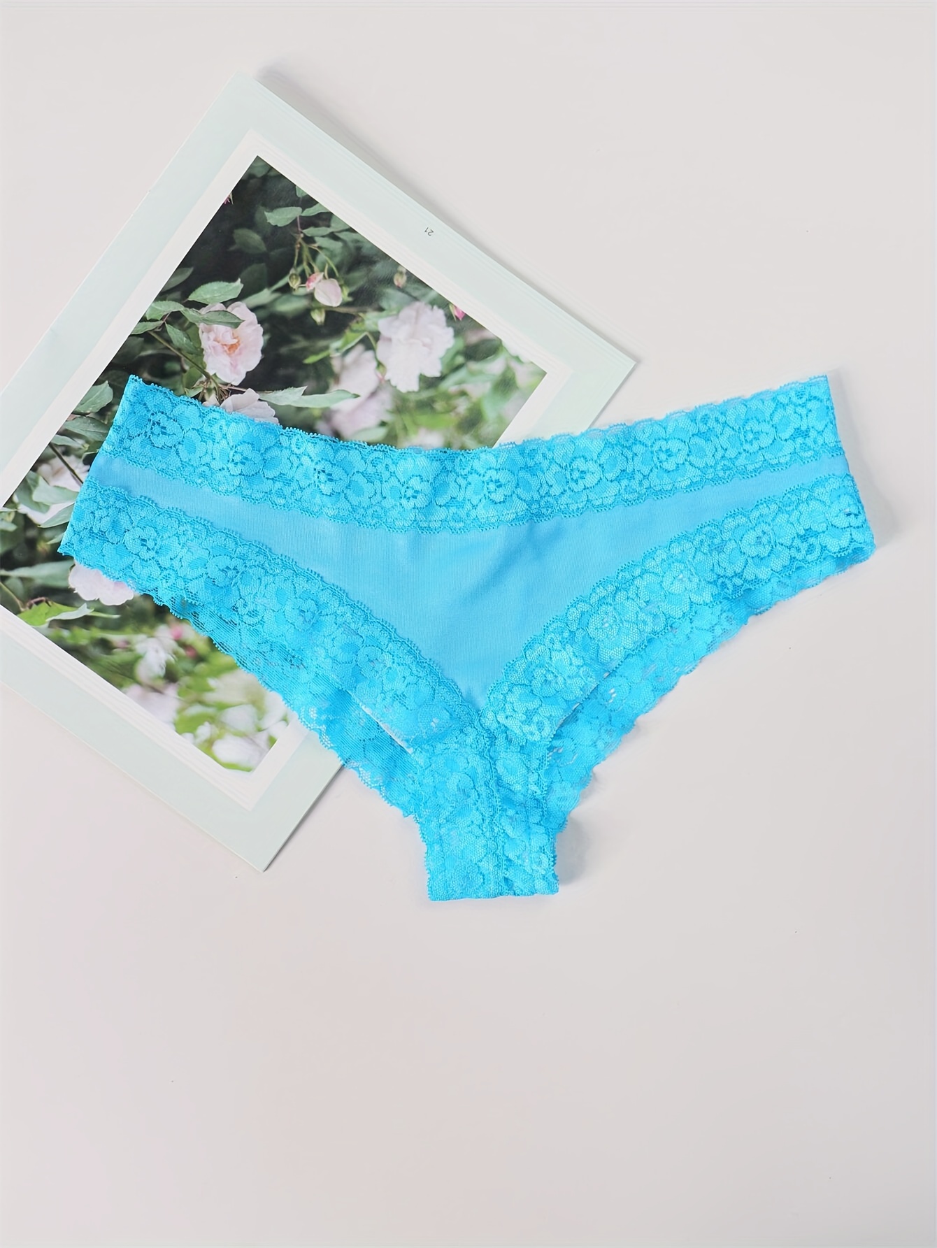 NWT WOMEN'S PRIMA Valentina Set of 3 Lace Stretch Hipster Panties