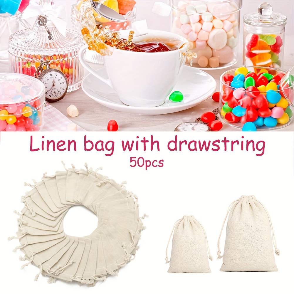 

50pcs, Bag Linen Drawstring Burlap Sack Drawstring, Supplies, Jewelry Bag, Bag, Decor, Bag, Bag, Favors, Decor, Decor