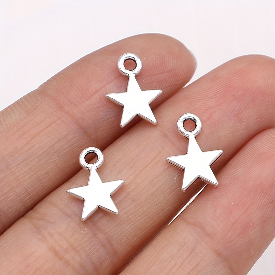 Witchy Charms - 40pcs Star Charms Pendant Antique Silver Color Star Charm  Pendants Jewelry Accessories DIY Tiny Tar Charms - Star Pendant ,  (B10981-12mm)