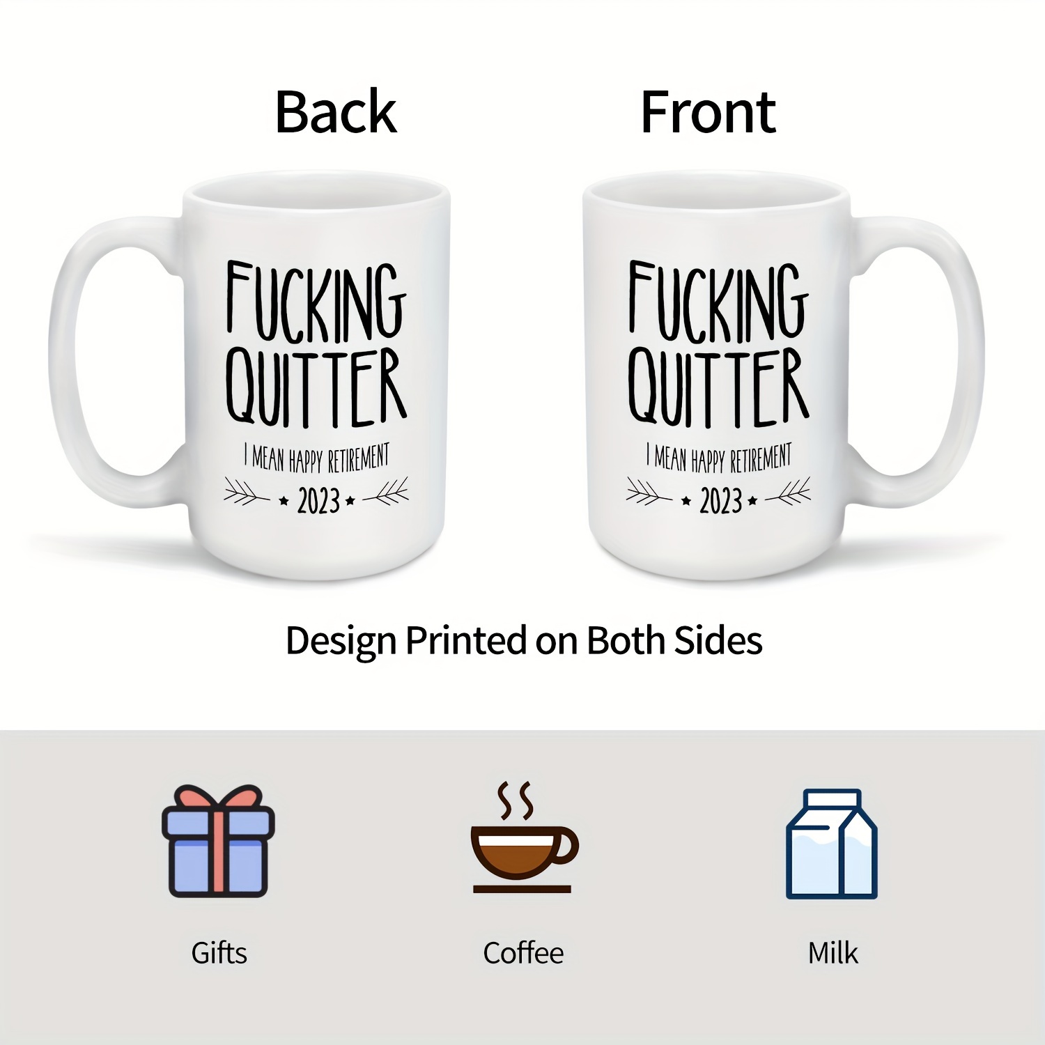  Funny Retirement Gifts for Men Women-Quitter I Mean Happy  Retirement Coffee Mugs 2024, Unique Retired Mugs Gift Ideas for Coworkers  Office & Family : Home & Kitchen