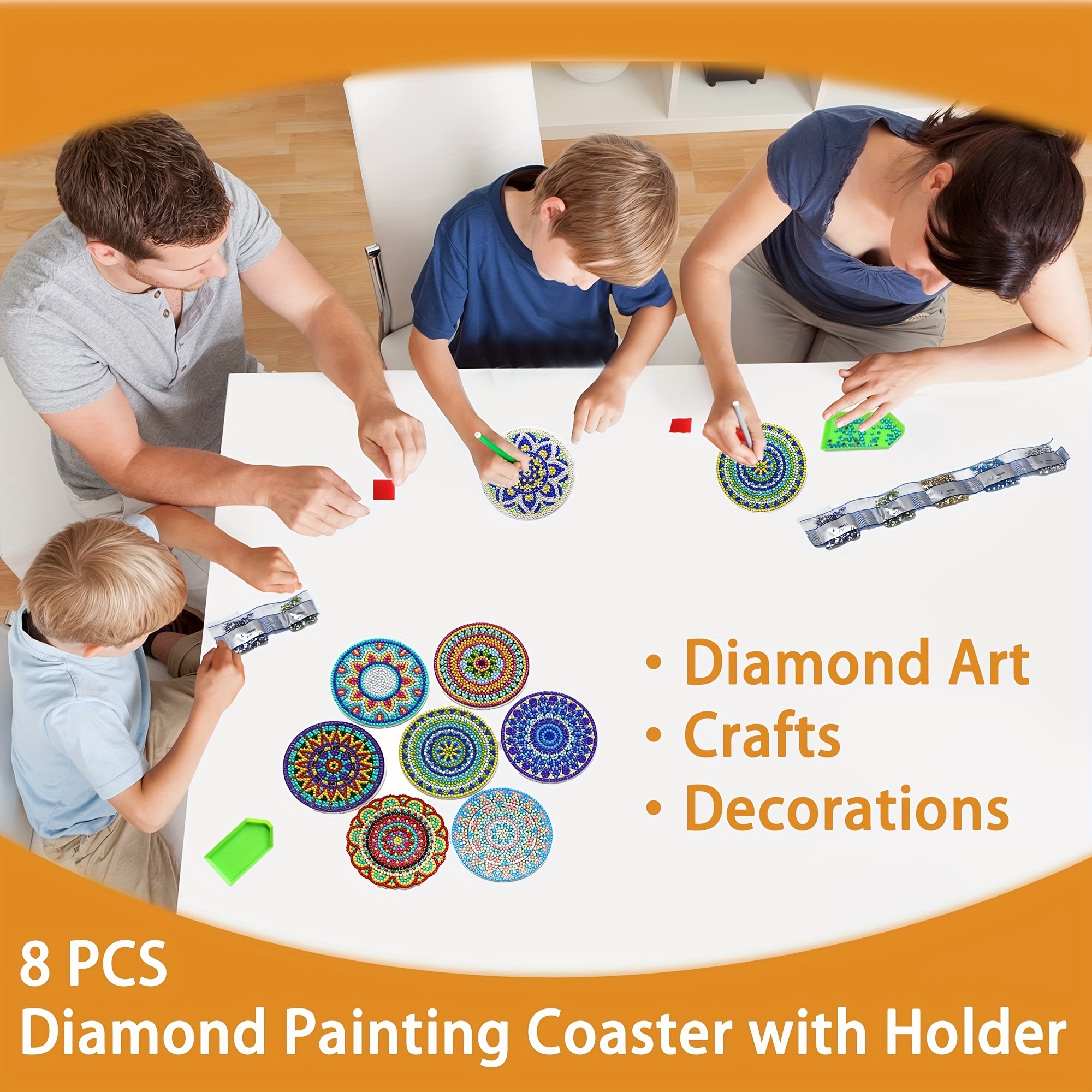 Diamond Painting Coasters With Holder diamond Painting Kits - Temu