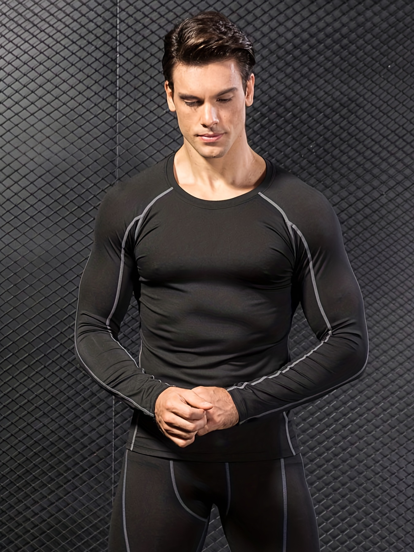 Compression Shirts Men Long Sleeve Athletic Moisture Wicking - Temu Canada