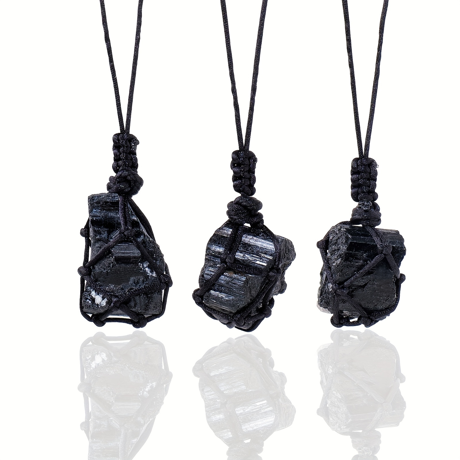 MeldedMind 15in Black Tourmaline Crystal with Adjustable Black Rope Necklace  151 - Melded Mind Metaphysical