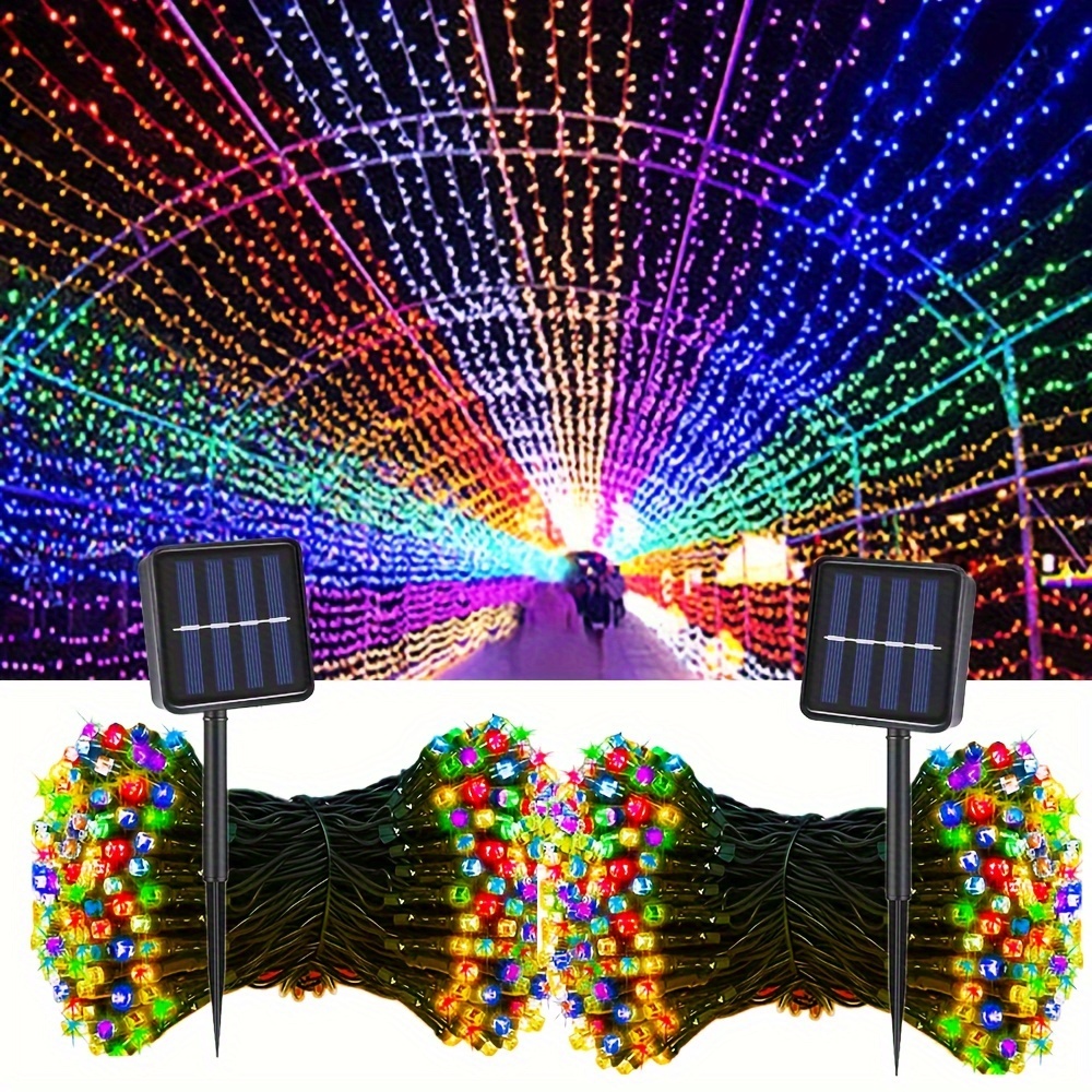 

1 Pack 12m Led Solar String Lights, Outdoor Fairy Garland String Lights, Waterproof Garden Festoon Lamp Christmas Yard Patio Party Decor