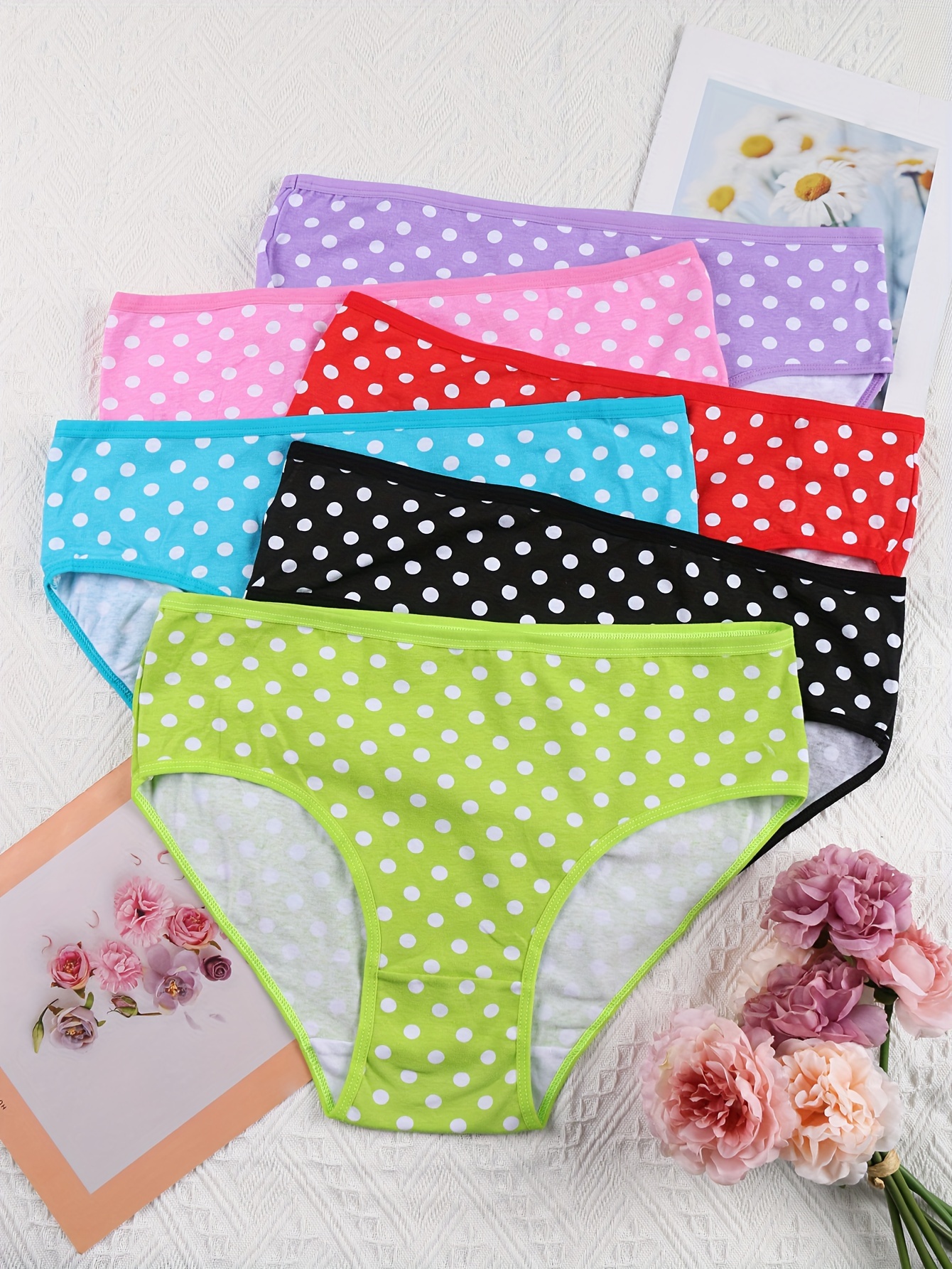 Women's Cute Panties Plus Size Polka Dot Print Low - Temu