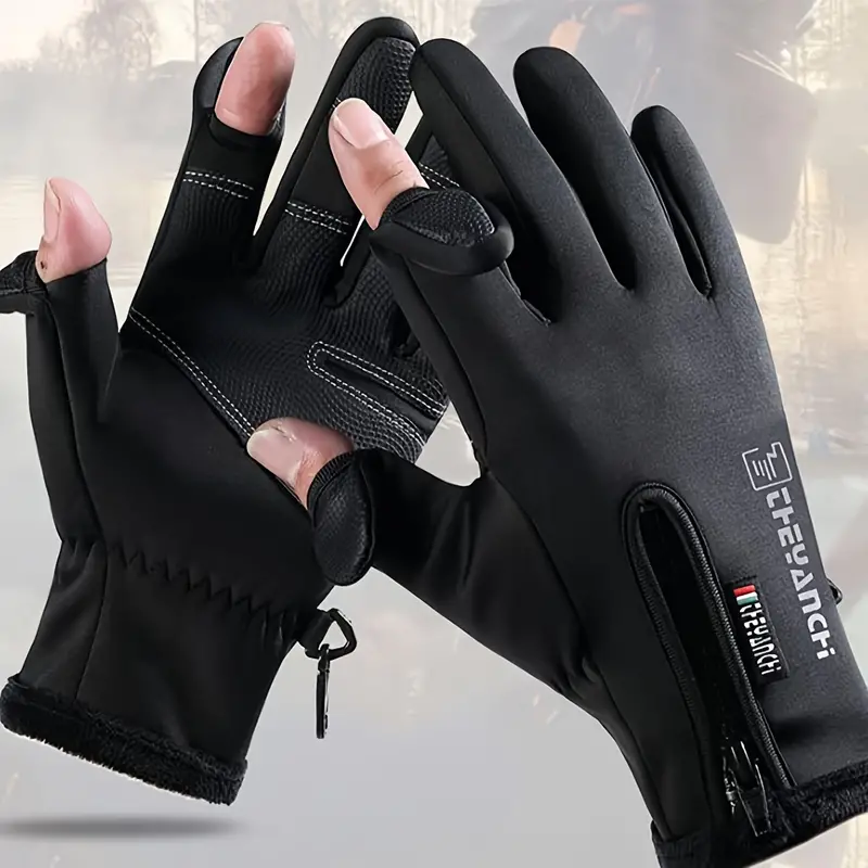 Outdoor Sports Gloves Winter Fishing Gloves 2 Finger Flip - Temu