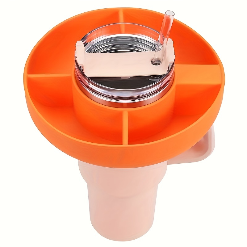 Silicone Snack Bowl For 40oz Tumbler with Handle & 4 Compartments