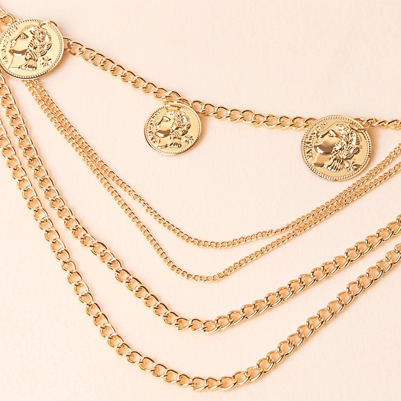 Layered Waist Chain Belt for Women Beach Bikini Denim Dresses