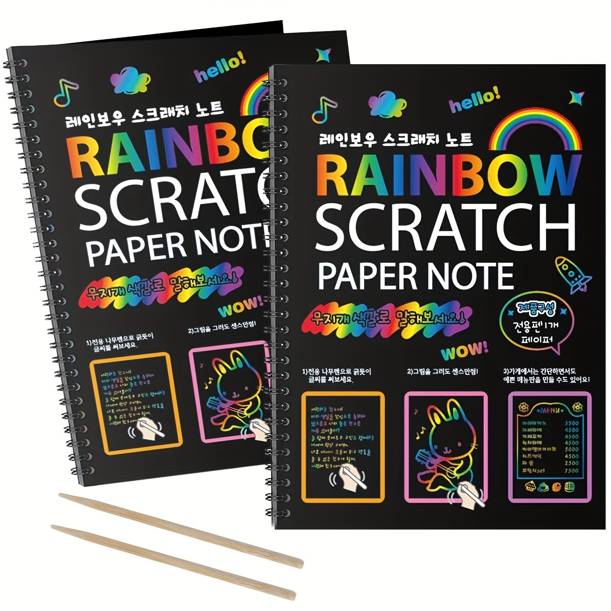 1pc Scratch Art Books, 10 Sheets Scratch Art Paper With 1pc Pen, Black  Scratch It Off Paper Craft 5.51*5.57inch For Kids Students Drawing Painting  Gift
