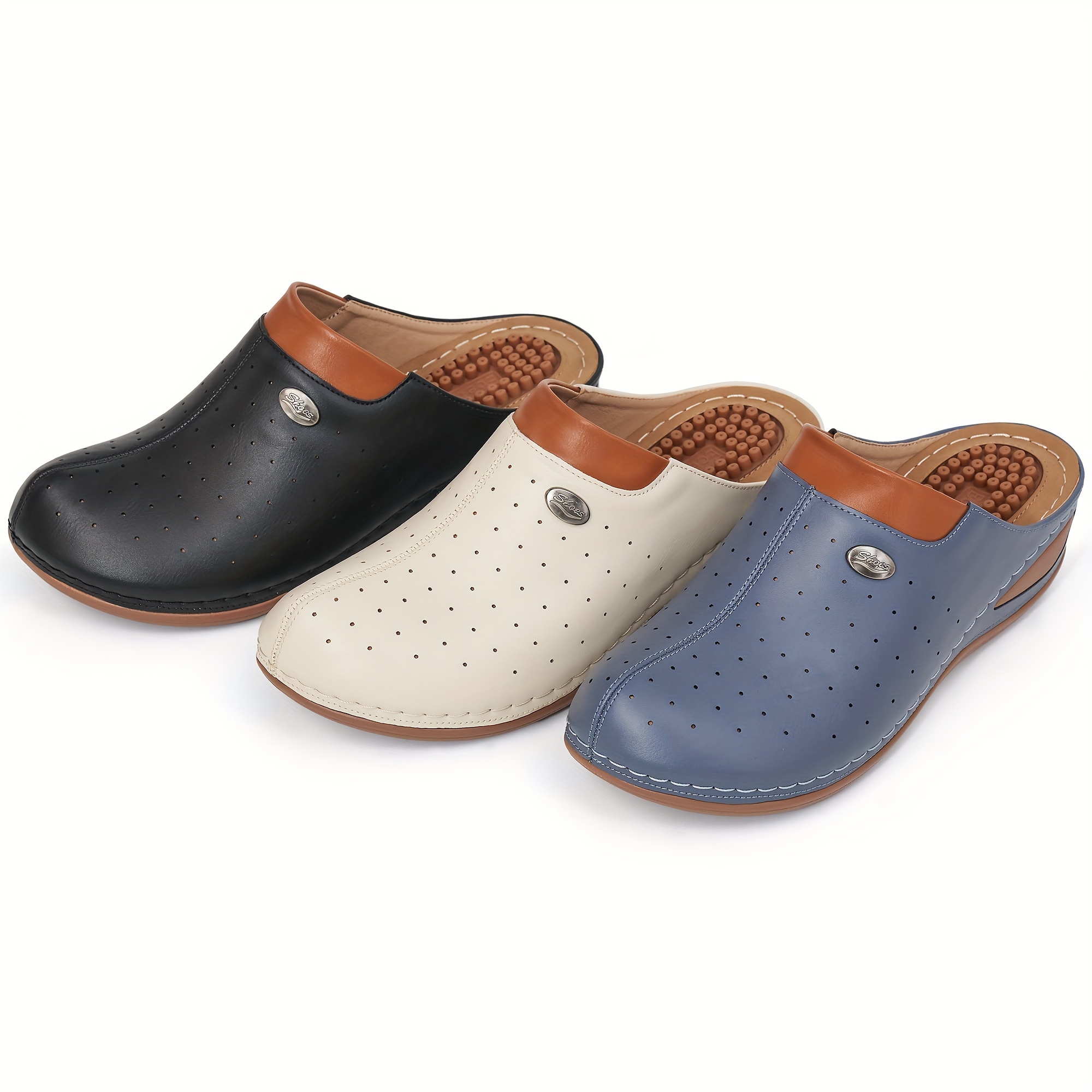 platform footbed mules women s perforated breathable closed