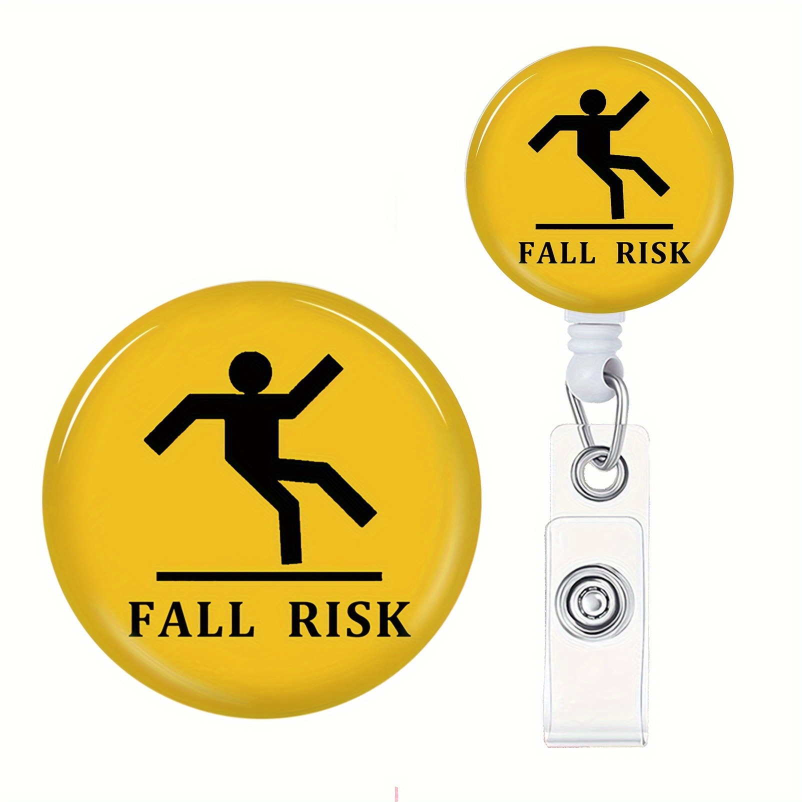Retractable Nurse Fall Risk Badge Reels Retractable Id Clip - Temu