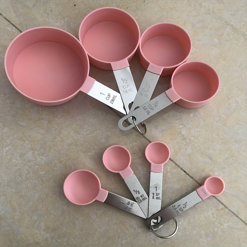 Measuring Cups and Measuring Spoons Cute Pink Set of 8pcs