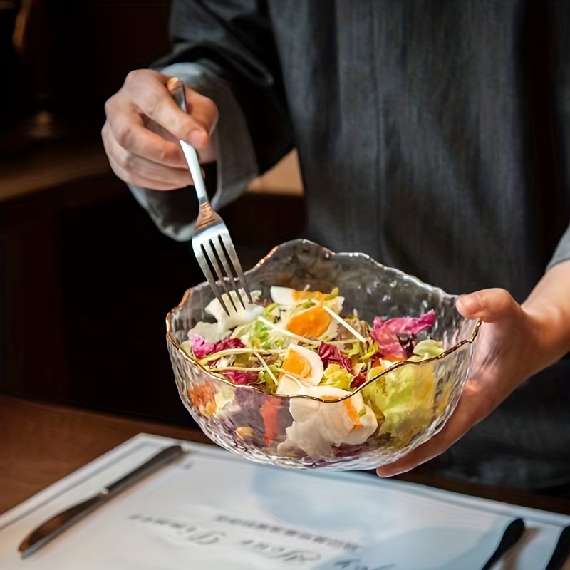 6 inch salad bowl-700ml transparent glass bowl-fruit salad Dish