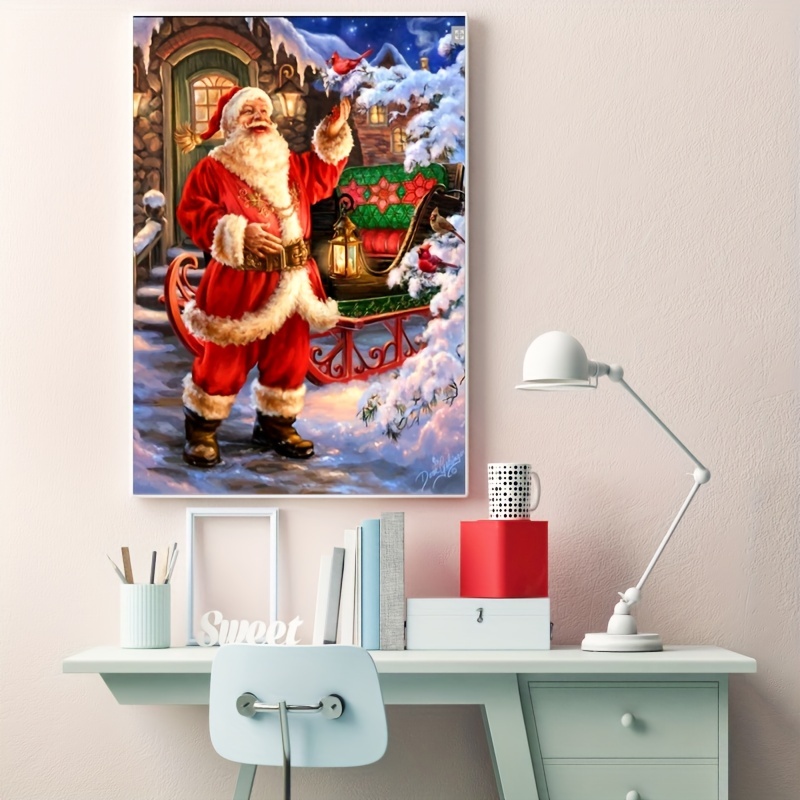 Christmas Diy 5d Diamond Painting Kit, Santa Claus Painting Wall ...
