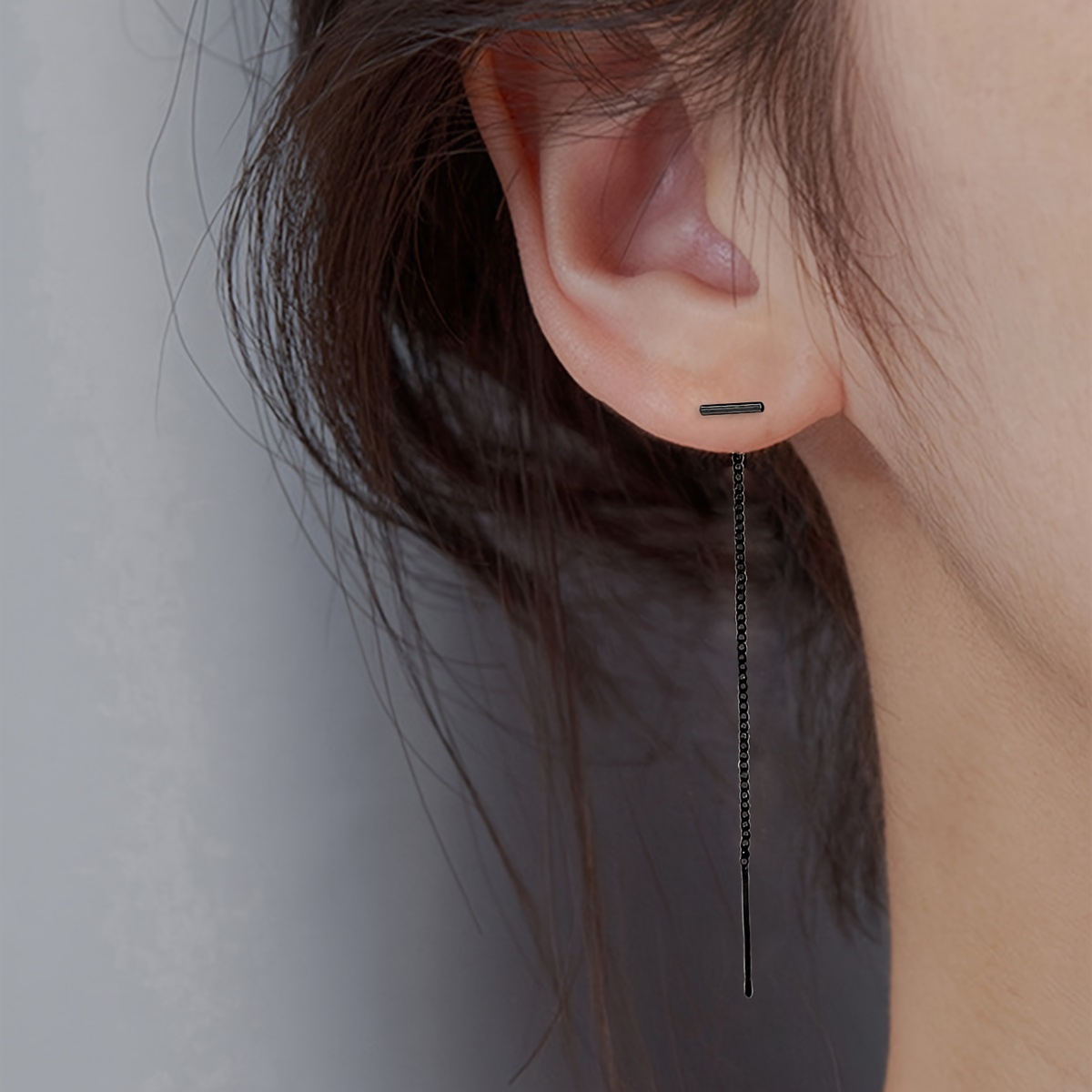 Minimalist Drop Chain Threader Earrings