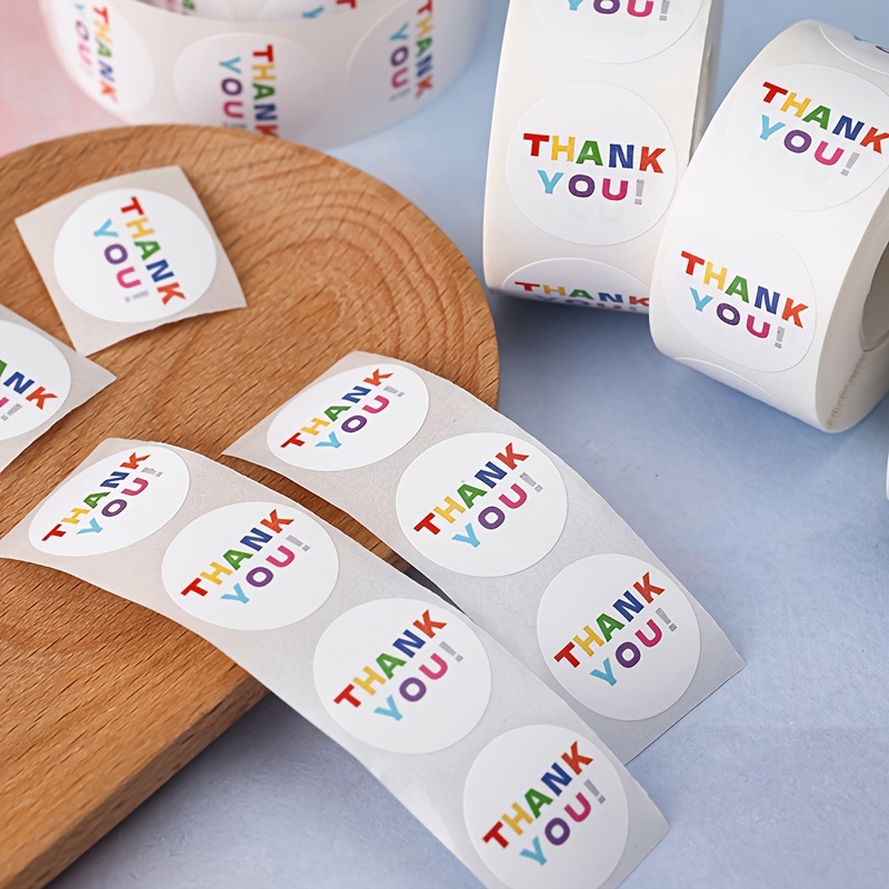 

500pcs, Round Colorful Thank You Stickers, Thank You Stickers, Round Sealing Stickers, Round Adhesive Labels, Gift Sealing Stickers, Party Stickers