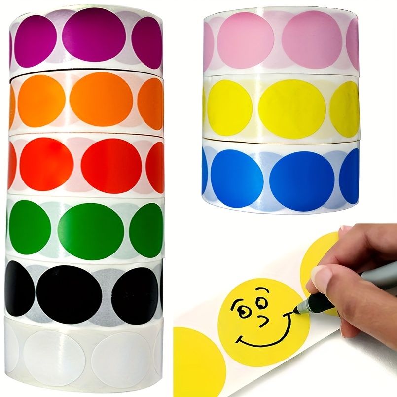 Size 6mm Assorted Color Removable Coding Label Round Dot Stickers