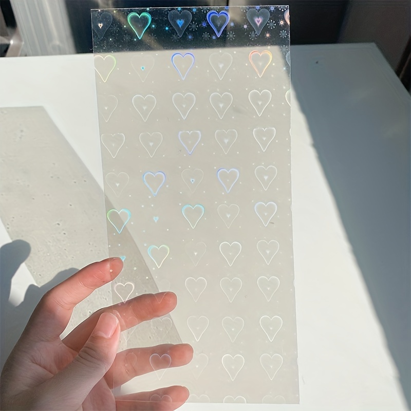 Holographic Sticker Paper Clear Vinyl Sticker Paper Self-adhesive  Waterproof Clear Film Windmill Heart Rainbow Star Pattern, (windmill,  Heart, Color, Star) - Temu United Arab Emirates
