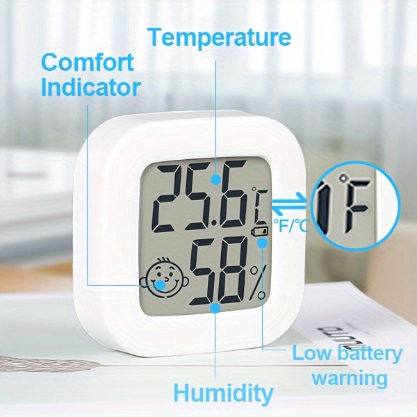 1pc LCD Indoor Humidity Meter Hygrometer, Room Thermometer For Accurate Room  Temperature Monitor with App Control, Digital Hygrometer with Indoor  Thermometer for Home and Humidity Sensor Enhanced Comfort