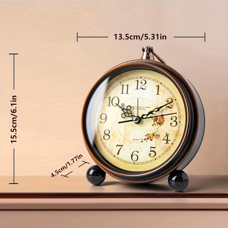 Reloj despertador analógico pequeño, reloj despertador fuerte para adultos  con sueño pesado, decoración de habitación vintage, bueno para dormitorio