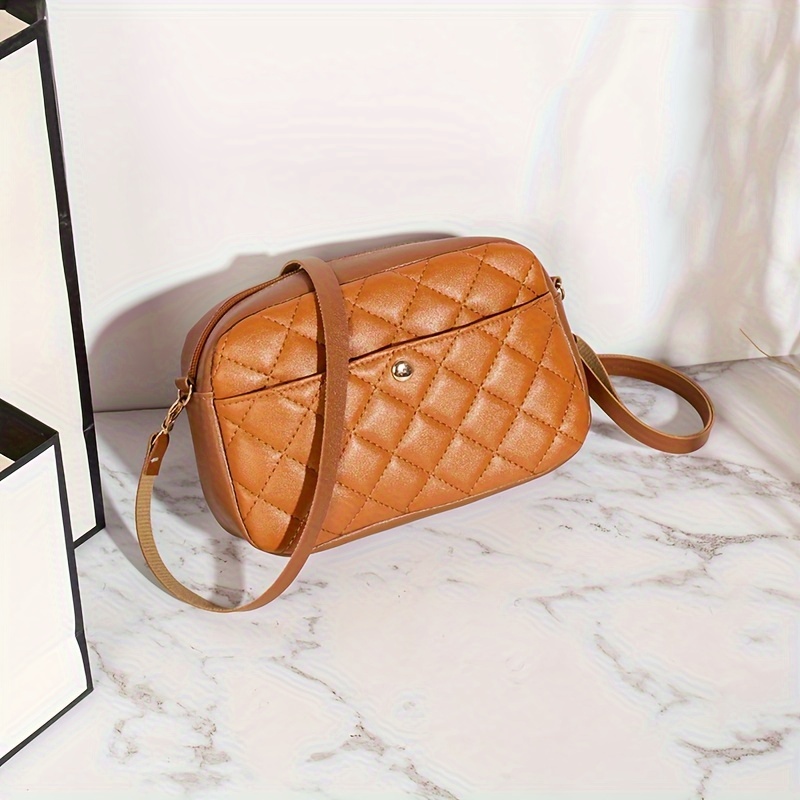 Pu Quilted Box Cross Body Bag