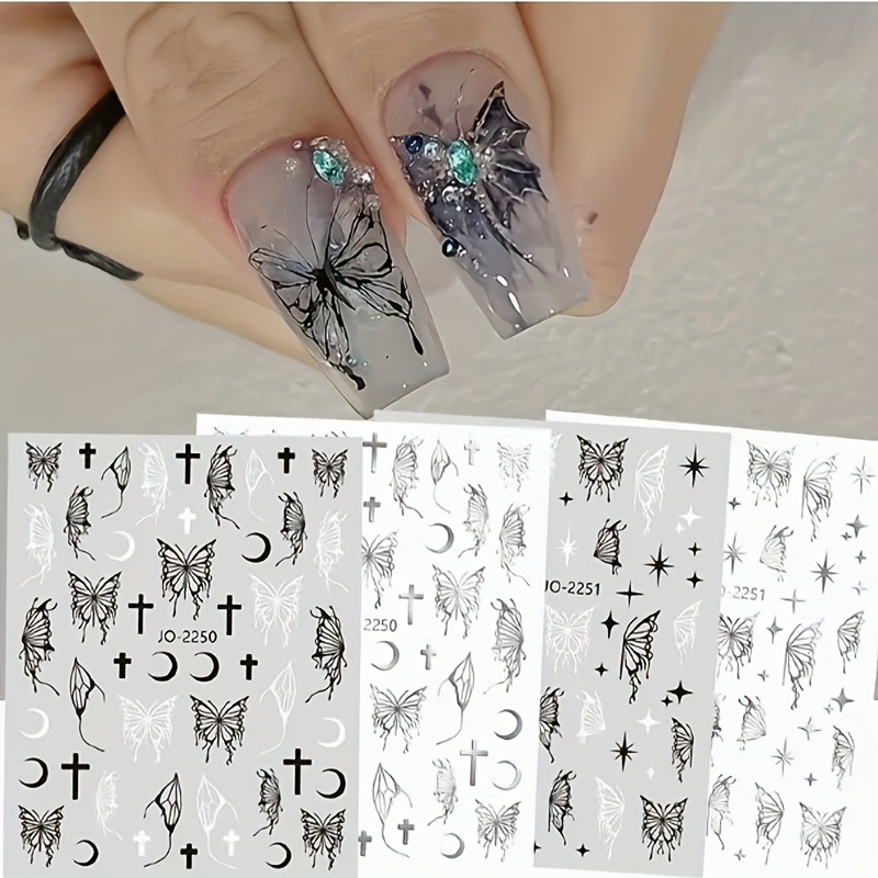 Spring Butterfly Nail Art Stickers Decals 3D Nail Sliders